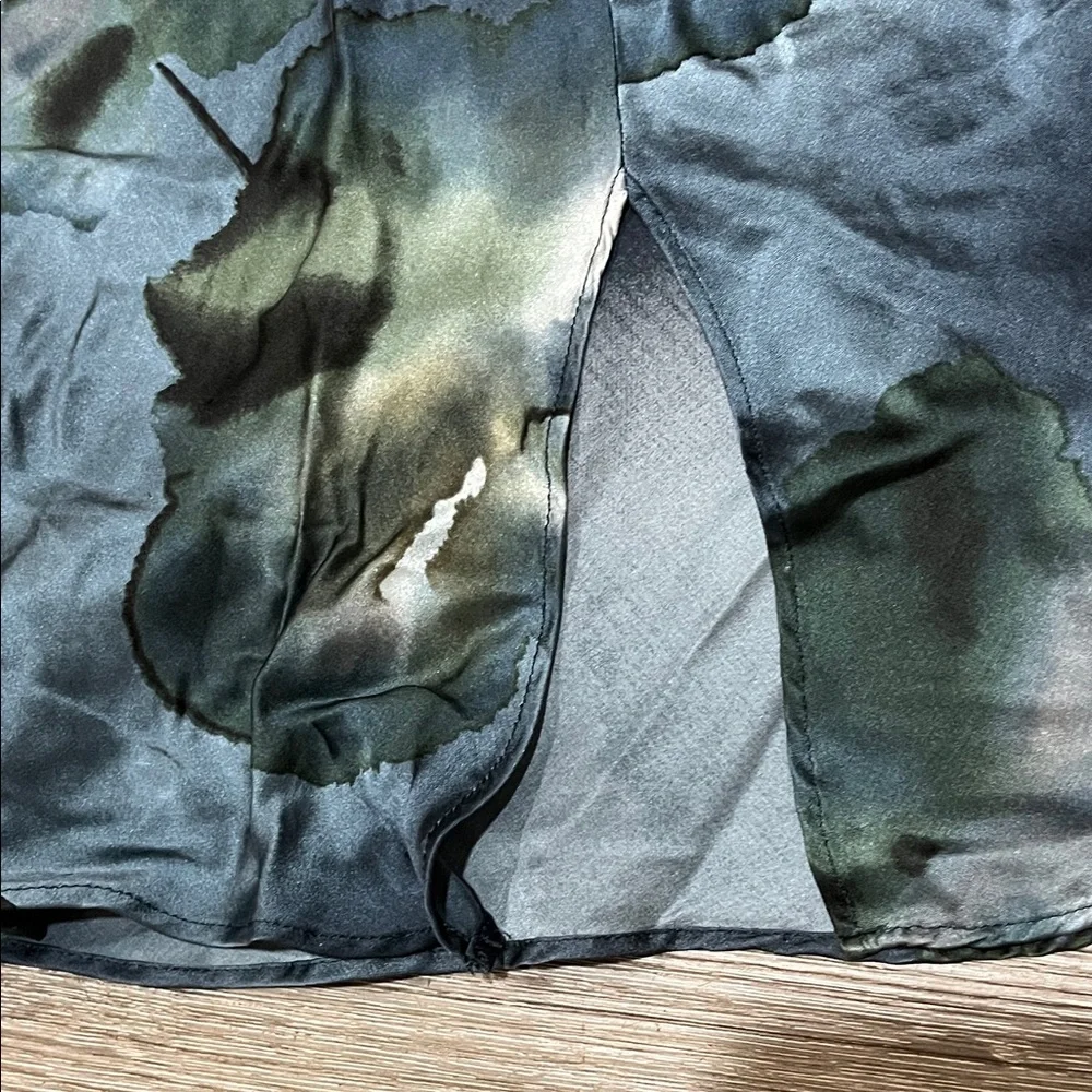 Elegant Watercolor Satin Dress - Picture 2 of 5
